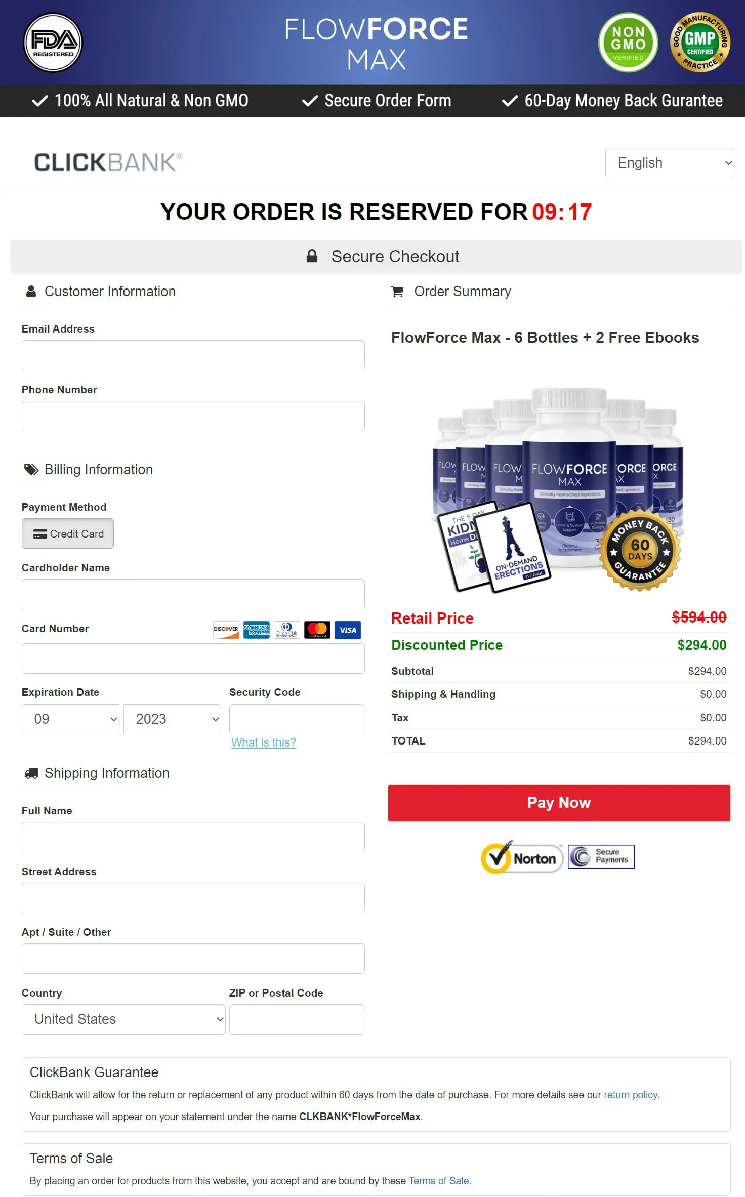 FlowForce Max - Order Page